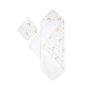 aden   anais Cotton Muslin-Backed Hooded Towel Set - Keep Rising - Oh Happy Day