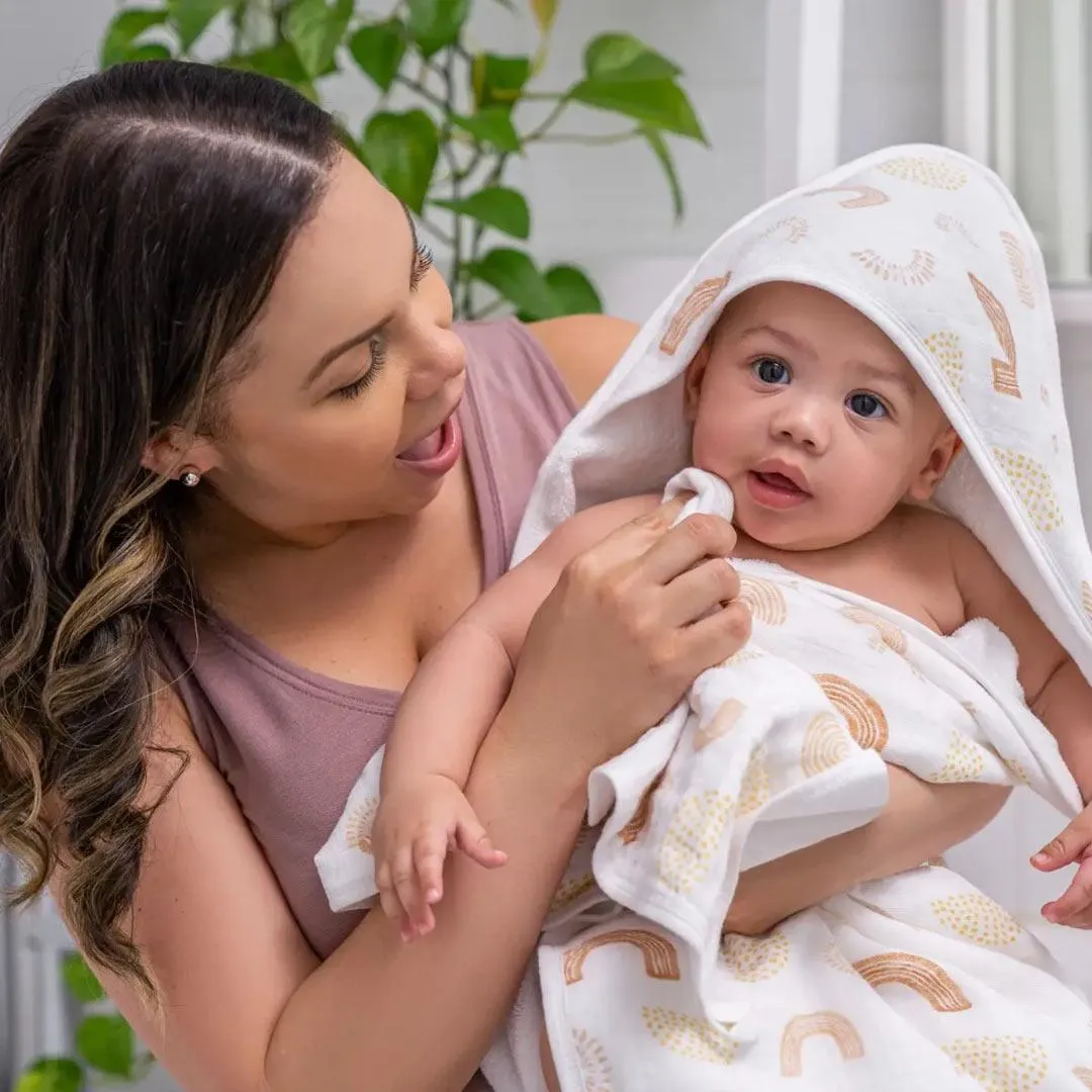 aden   anais Cotton Muslin-Backed Hooded Towel Set - Keep Rising - Oh Happy Day