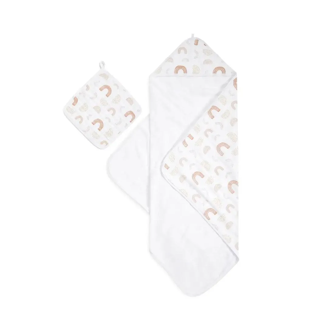 aden   anais Cotton Muslin-Backed Hooded Towel Set - Keep Rising - Oh Happy Day