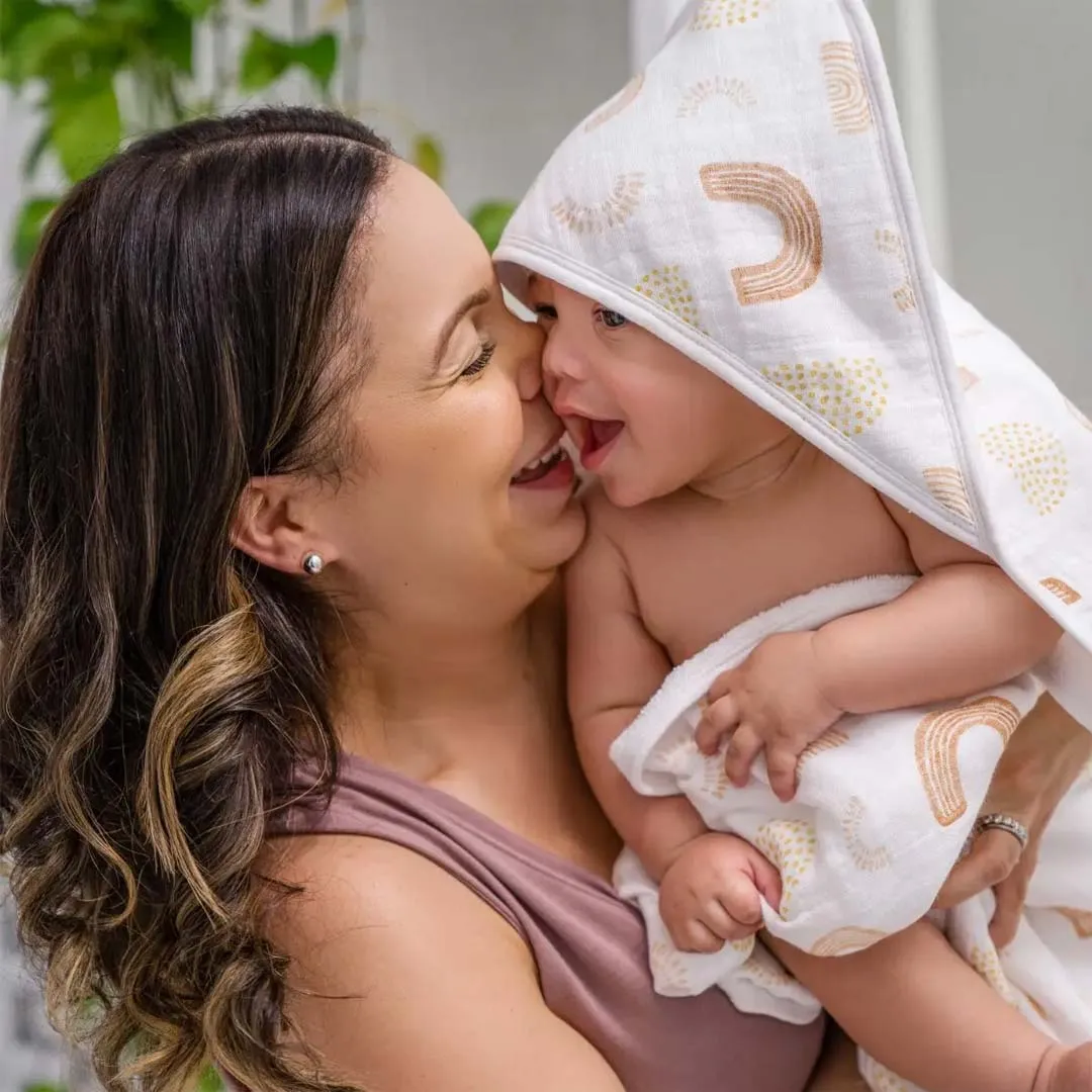 aden   anais Cotton Muslin-Backed Hooded Towel Set - Keep Rising - Oh Happy Day