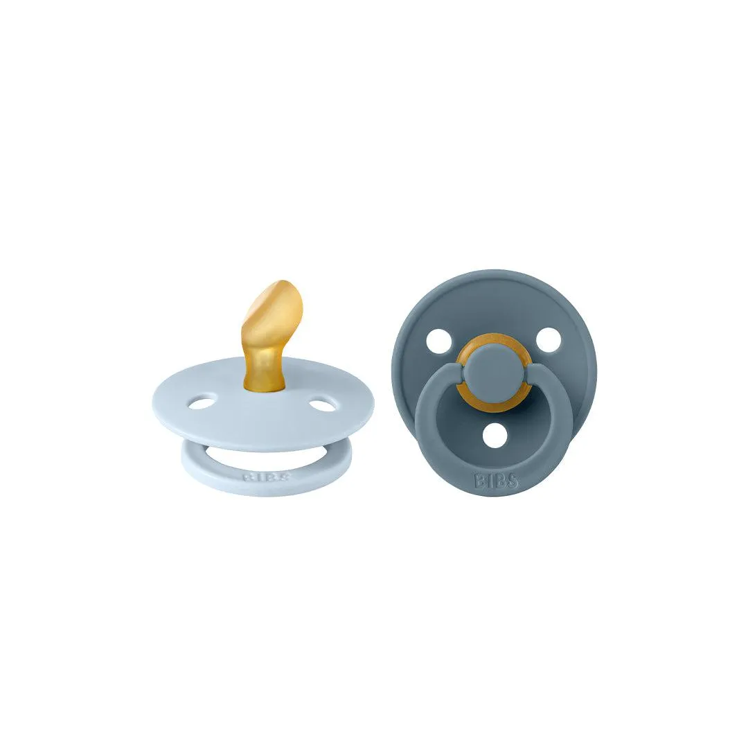 BIBS Colour Anatomical Pacifier - 2 Pack - Blue/Petrol - Latex