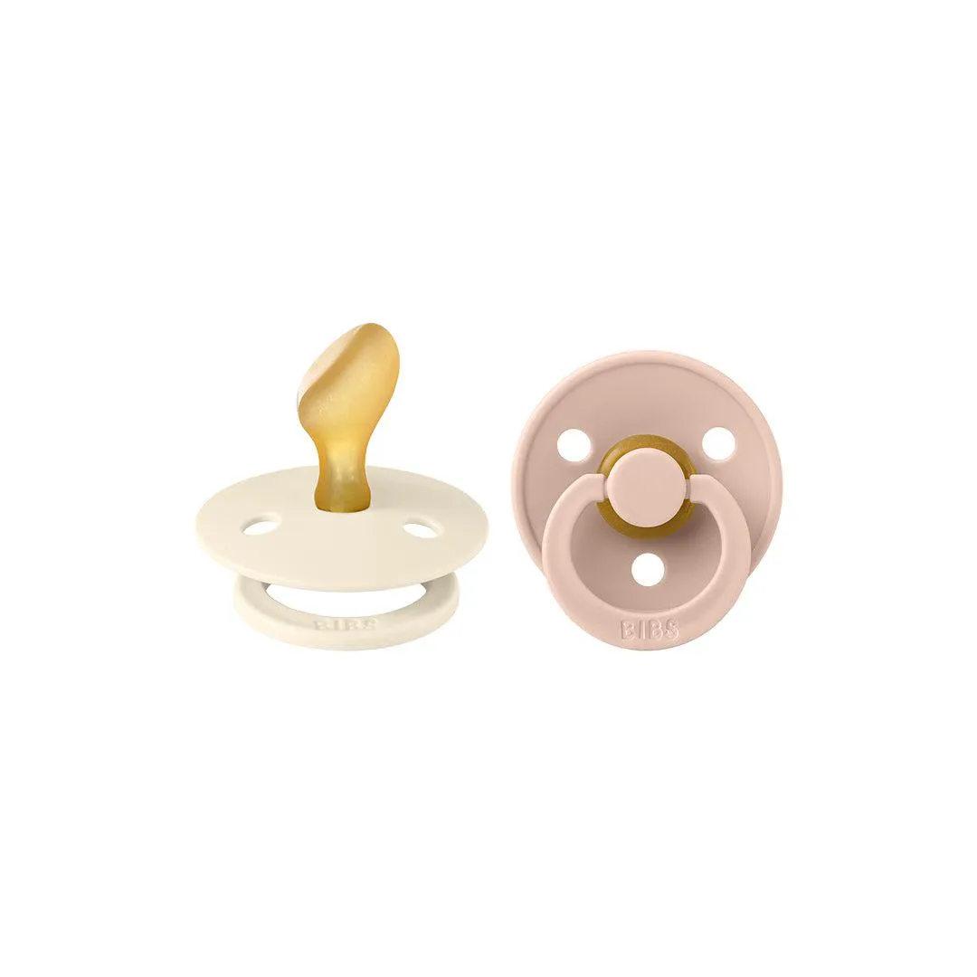 BIBS Colour Anatomical Pacifier - 2 Pack - Ivory/Blush - Latex
