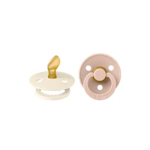 BIBS Colour Anatomical Pacifier - 2 Pack - Ivory/Blush - Latex