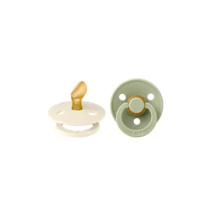 BIBS Colour Anatomical Pacifier - 2 Pack - Ivory/Sage - Latex