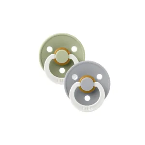 BIBS Colour GLOW Latex Pacifiers - Sage   Cloud - 2 Pack