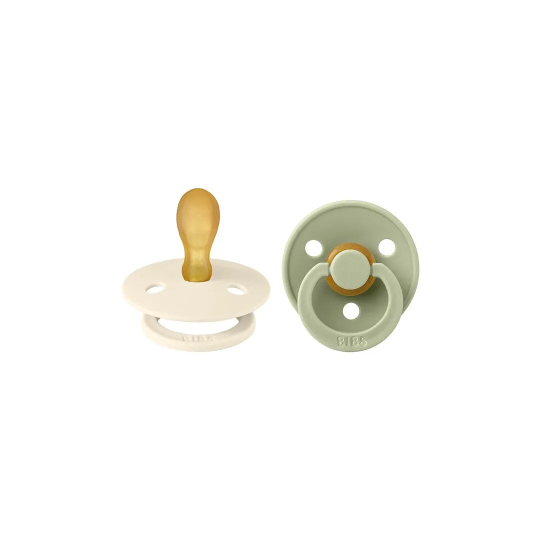 BIBS Colour Symmetrical Pacifier - 2 Pack - Ivory/Sage - Latex