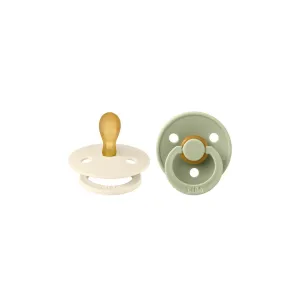 BIBS Colour Symmetrical Pacifier - 2 Pack - Ivory/Sage - Latex