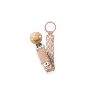BIBS Paci Braid Pacifier Clip - Blush   Ivory
