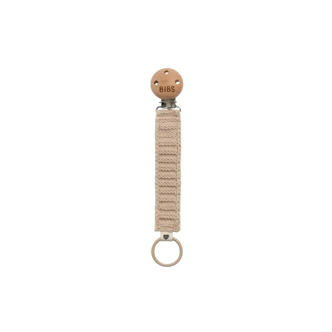 BIBS Pacifier Clip - Vanilla - Knitted