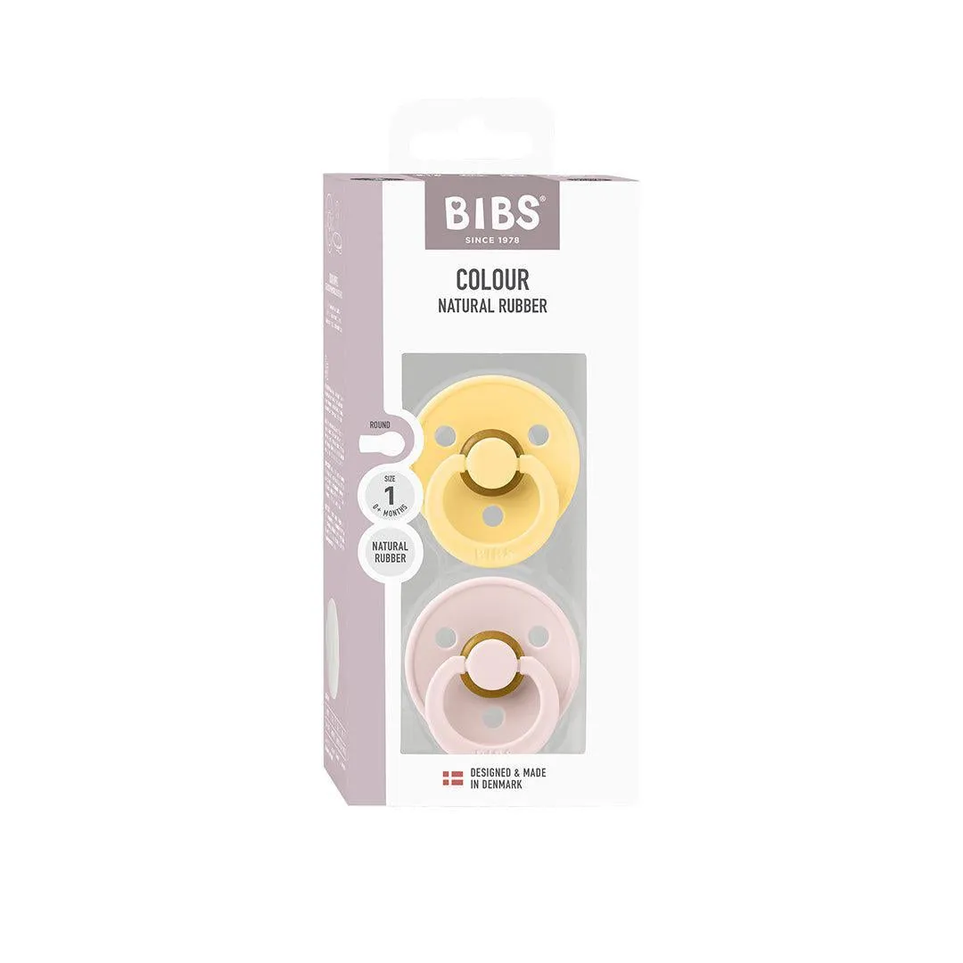 BIBS Pacifier Colour 2 Pack - Pale Butter/Petal