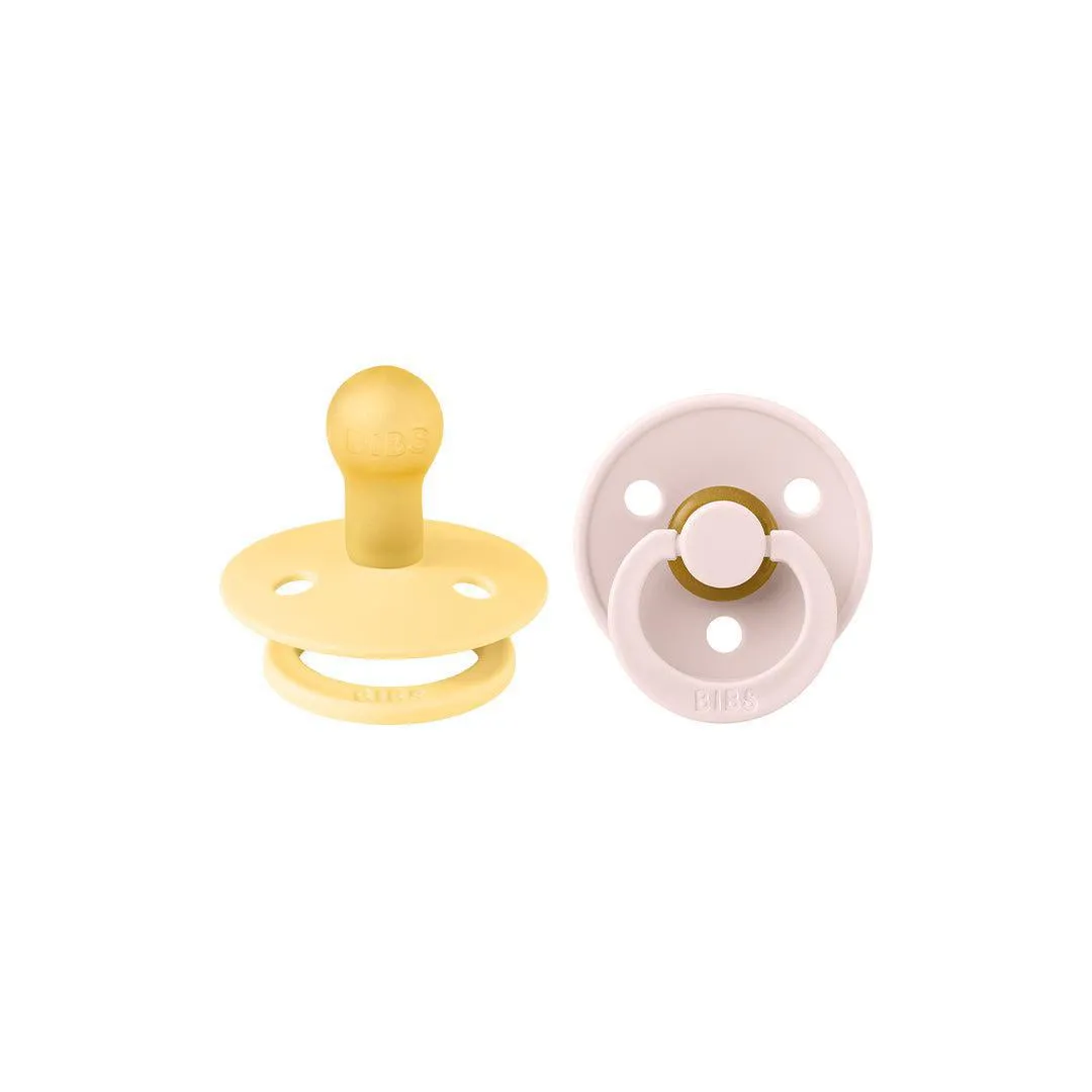 BIBS Pacifier Colour 2 Pack - Pale Butter/Petal