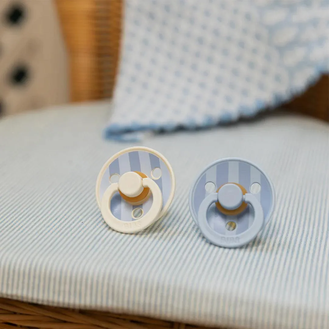 BIBS Studio Block Latex Pacifier - 2 Pack - Baby Blue Dusty Blue Mix