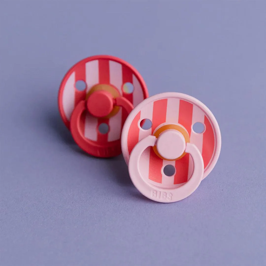 BIBS Studio Block Latex Pacifier - 2 Pack - Baby Pink Coral Mix