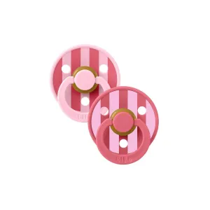 BIBS Studio Block Latex Pacifier - 2 Pack - Baby Pink Coral Mix