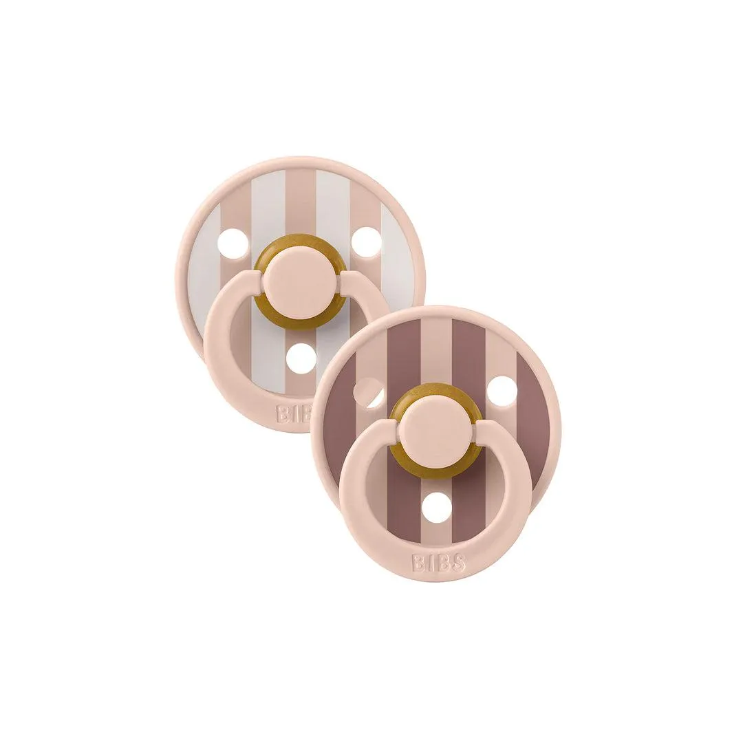 BIBS Studio Block Latex Pacifier - 2 Pack - Blush Mix