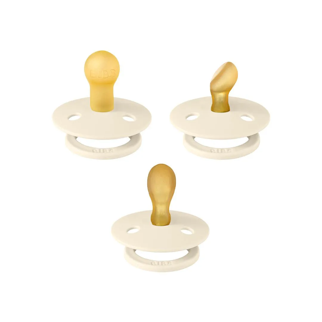 BIBS Try-It Colour Pacifiers - 3 Pack - Ivory