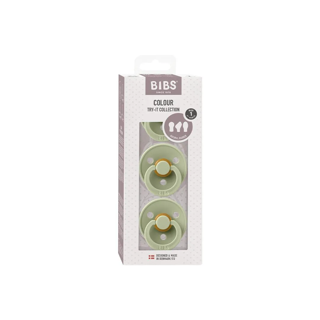 BIBS Try-It Colour Pacifiers - 3 Pack - Sage