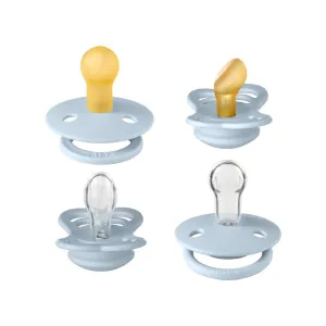 BIBS Try-It Mixed Pacifier Collection - Baby Blue - 4 Pack