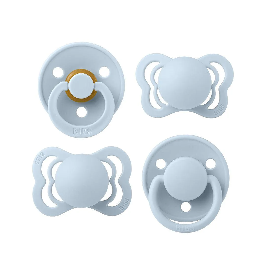 BIBS Try-It Mixed Pacifier Collection - Baby Blue - 4 Pack