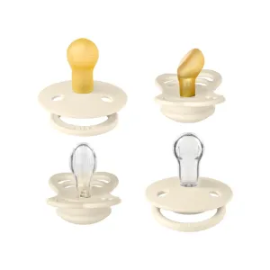 BIBS Try-It Mixed Pacifier Collection - Ivory - 4 Pack