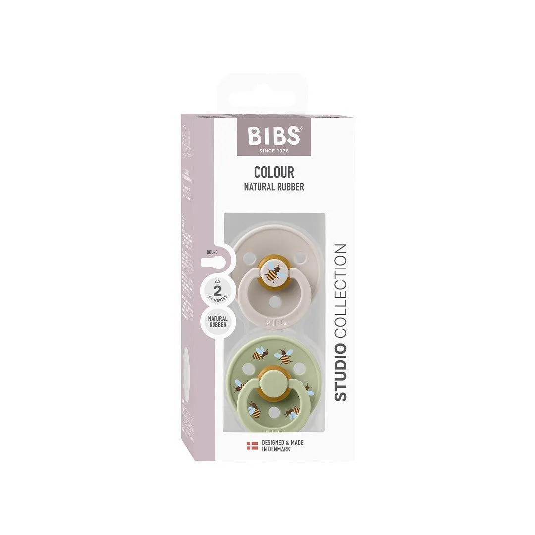 BIBS World BIBS Pacifier Studio Colour 2 PACK Bumblebee Latex  - Mushroom Mix