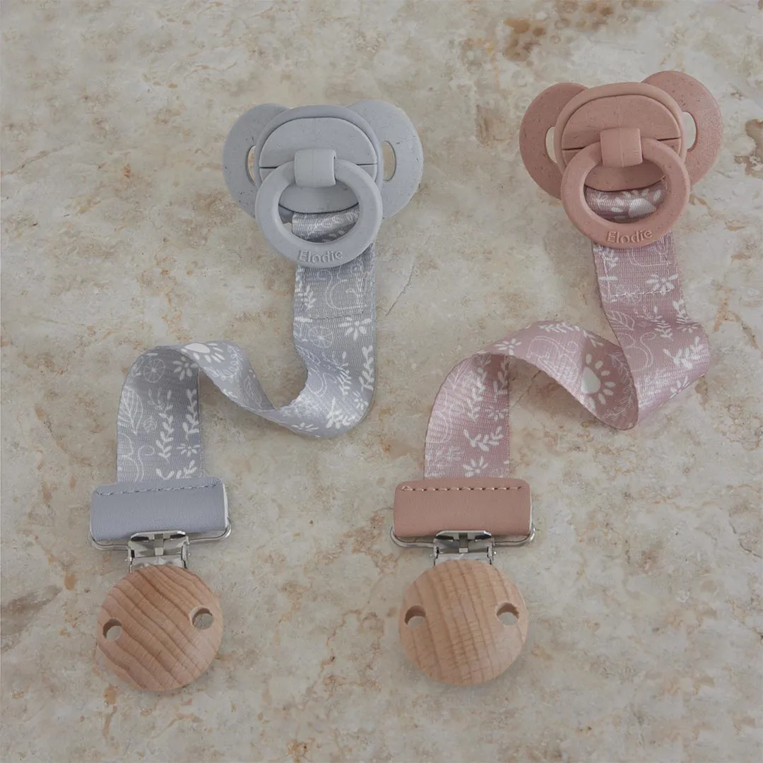 Elodie Details Pacifier Clip - Monkey Sunrise Pink - Wood Clip