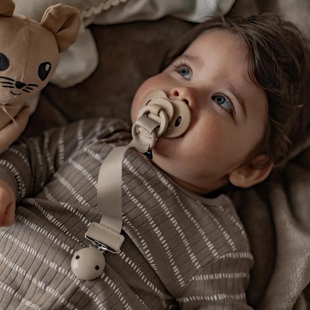 Elodie Details Pacifier Clip Wood - Pure Khaki