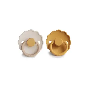 FRIGG Daisy Silicone Pacifier - 2 Pack - Chamomile/Honey Gold