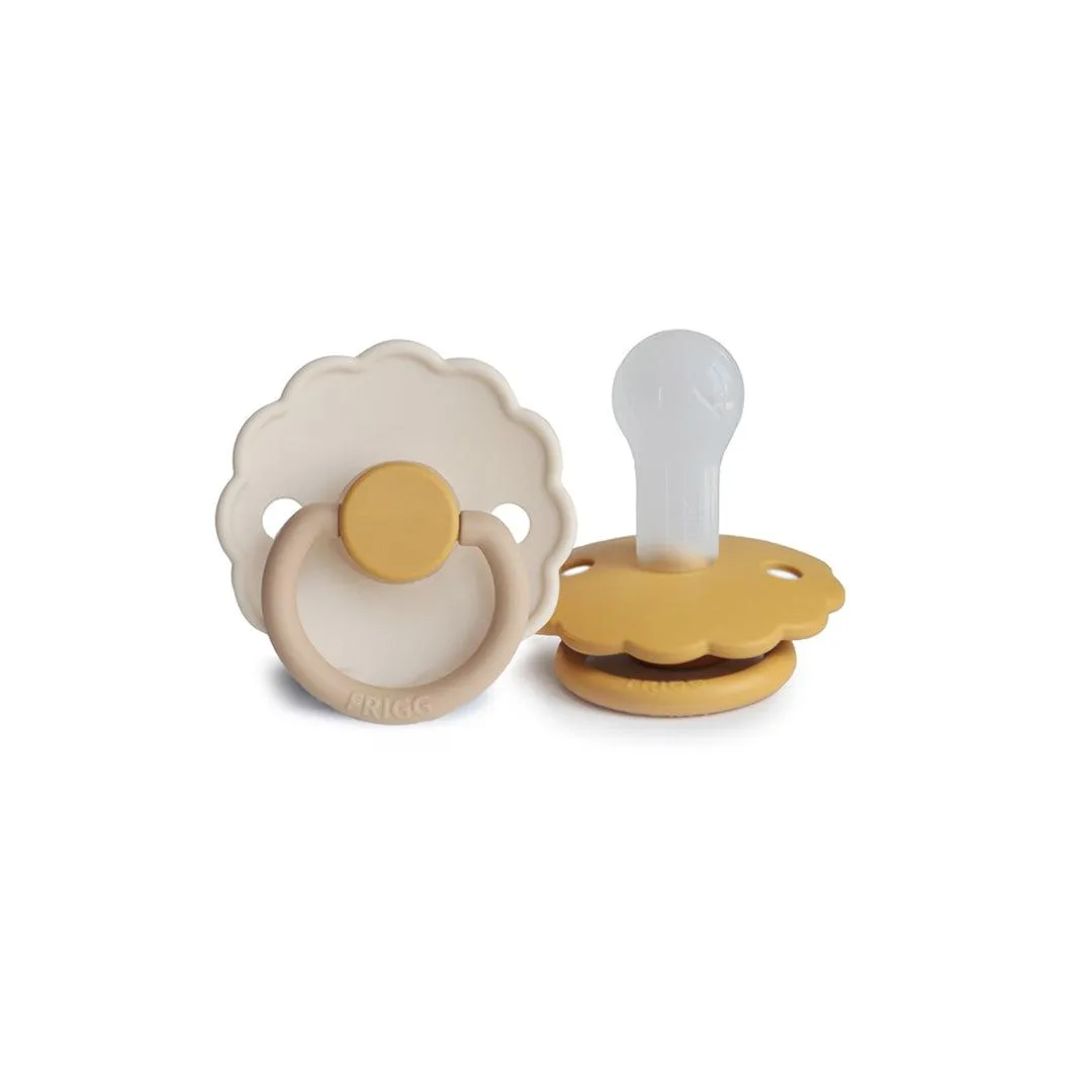 FRIGG Daisy Silicone Pacifier - 2 Pack - Chamomile/Honey Gold