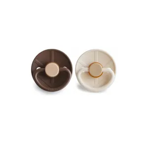 FRIGG Little Viking Silicone Pacifier - 2 Pack - Cocoa/Cream