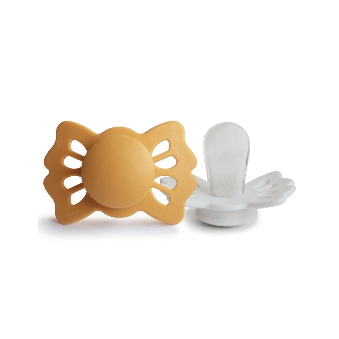 FRIGG Lucky Symmetrical Silicone Pacifier - 2 Pack - Honey Gold/Cream