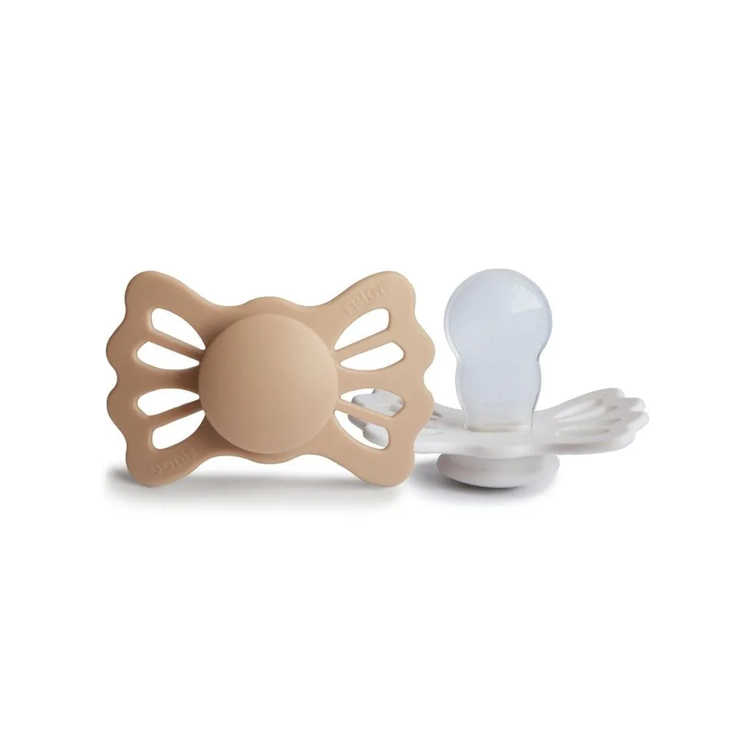FRIGG Lucky Symmetrical Silicone Pacifier - 2 Pack - Silky Satin/Cream