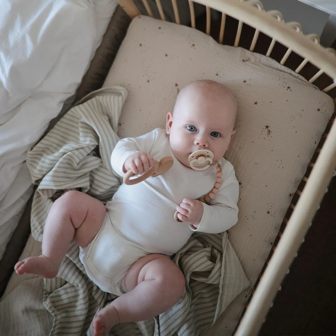 FRIGG Moon Phase Latex Pacifier - 2 Pack - Cream - Croissant