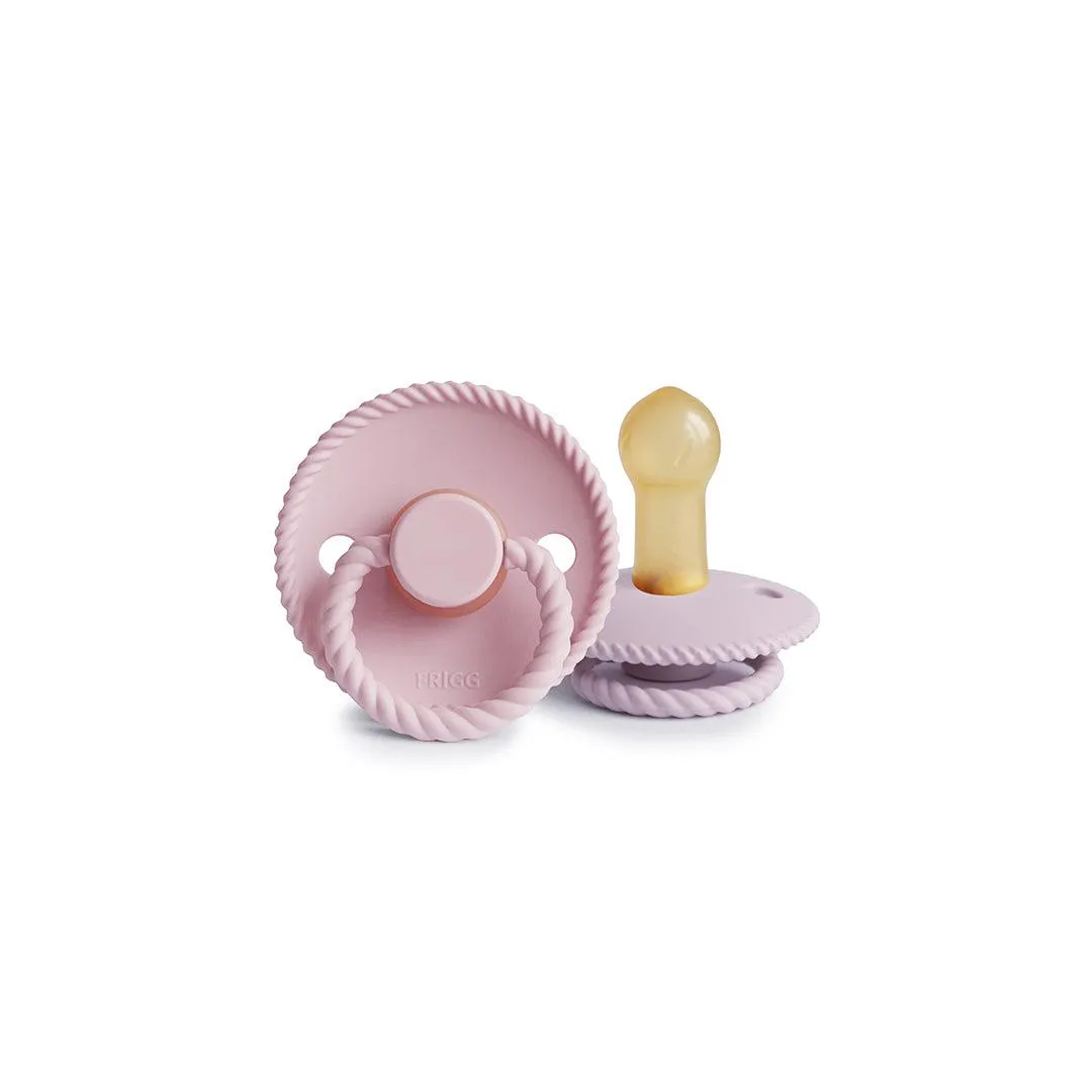 FRIGG Rope Latex Pacifier - 2 Pack - Baby Pink - Soft Lilac