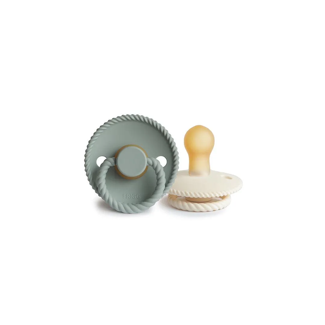 FRIGG Rope Latex Pacifier - 2 Pack - Cream - Sage