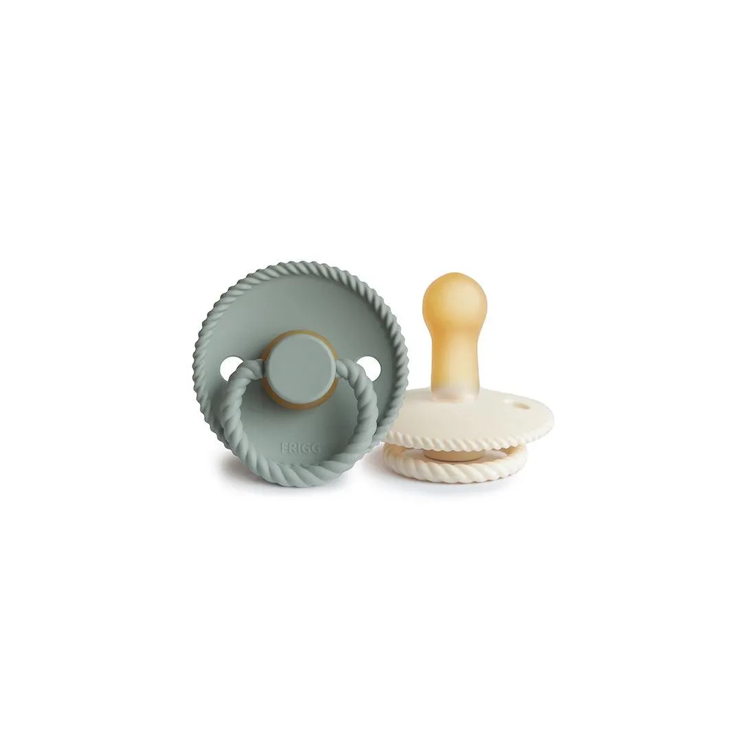 FRIGG Rope Latex Pacifier - 2 Pack - Cream - Sage