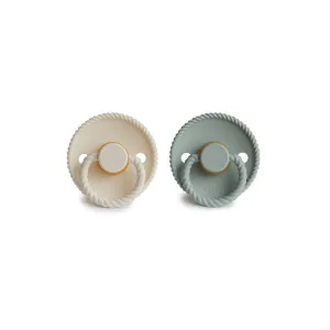 FRIGG Rope Latex Pacifier - 2 Pack - Cream - Sage