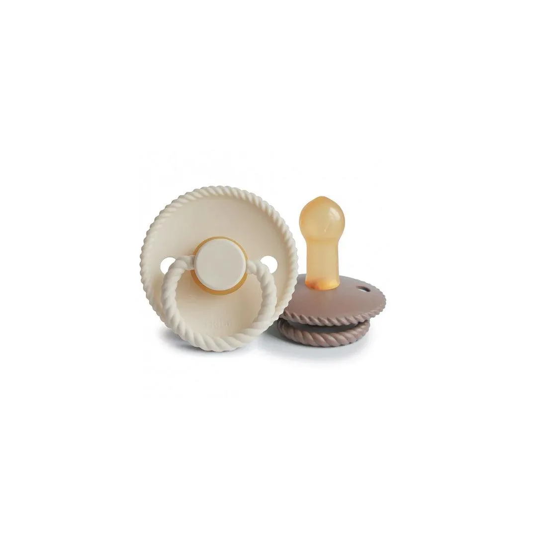 FRIGG Rope Latex Pacifier - 2 Pack - Cream - Sepia
