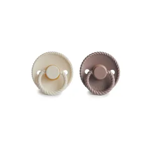 FRIGG Rope Latex Pacifier - 2 Pack - Cream - Sepia