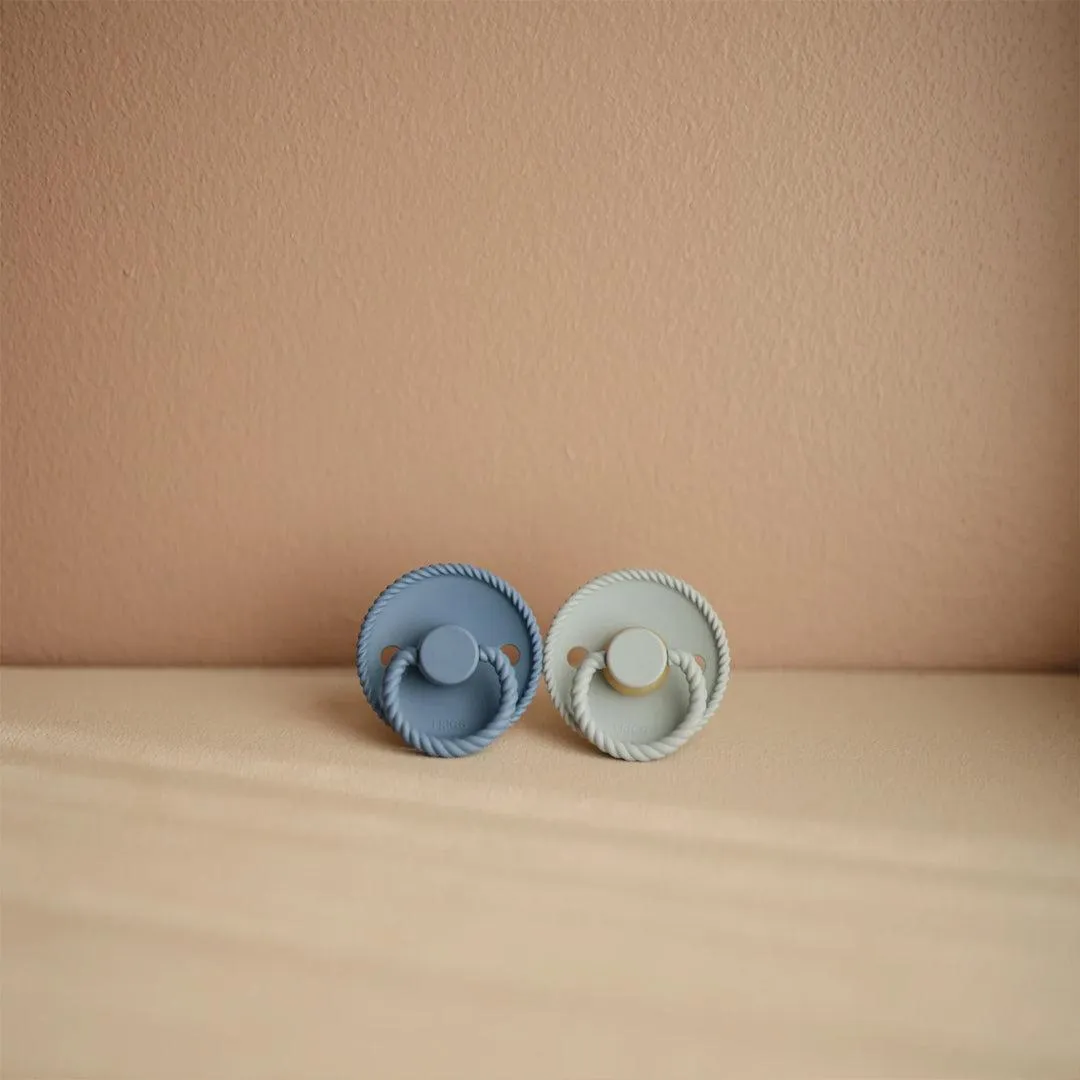 FRIGG Rope Latex Pacifier - 2 Pack - French Gray/Silver Gray
