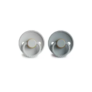 FRIGG Rope Latex Pacifier - 2 Pack - French Gray/Silver Gray