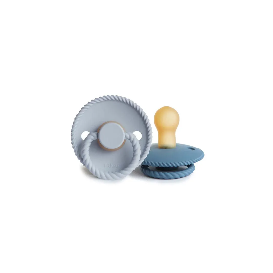 FRIGG Rope Latex Pacifier - 2 Pack - Ocean View - Powder Blue