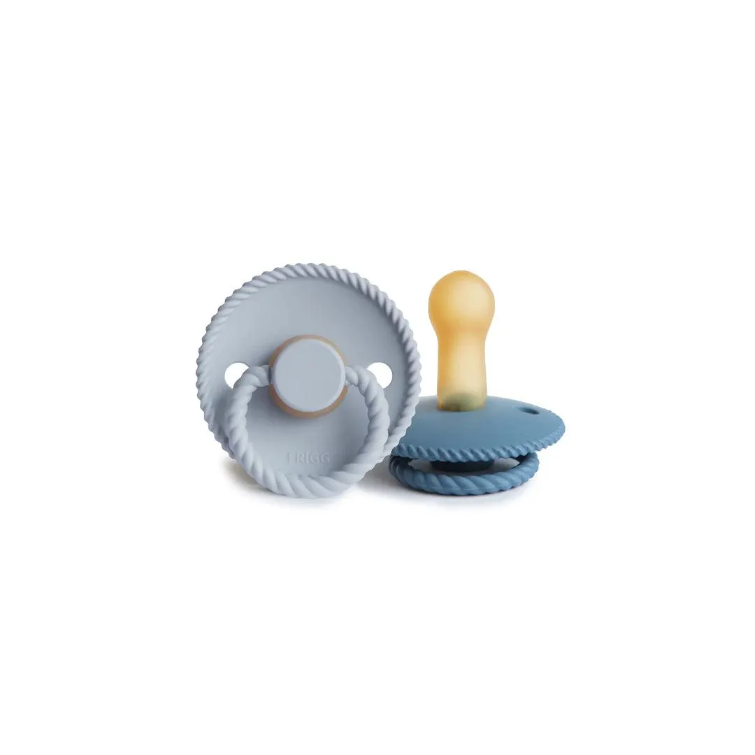 FRIGG Rope Latex Pacifier - 2 Pack - Ocean View - Powder Blue