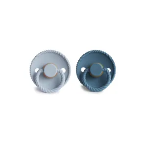 FRIGG Rope Latex Pacifier - 2 Pack - Ocean View - Powder Blue
