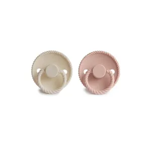 FRIGG Rope Silicone Pacifier - 2 Pack - Blush - Cream