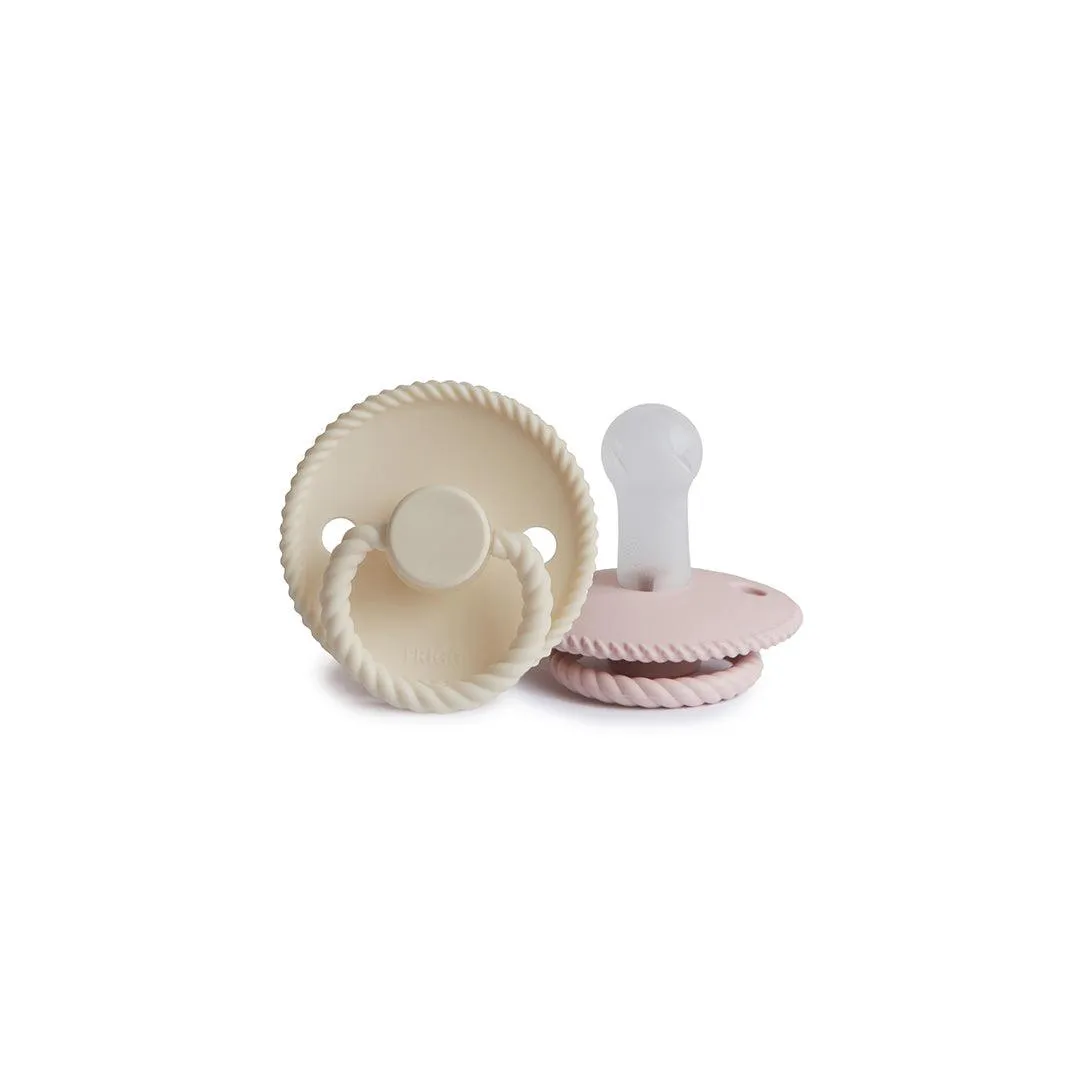 FRIGG Rope Silicone Pacifier - 2 Pack - Blush - Cream