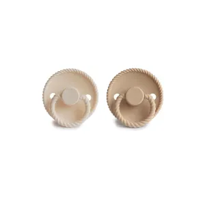 FRIGG Rope Silicone Pacifier - 2 Pack - Cream - Croissant