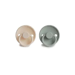 FRIGG Rope Silicone Pacifier - 2 Pack - Cream - Sage