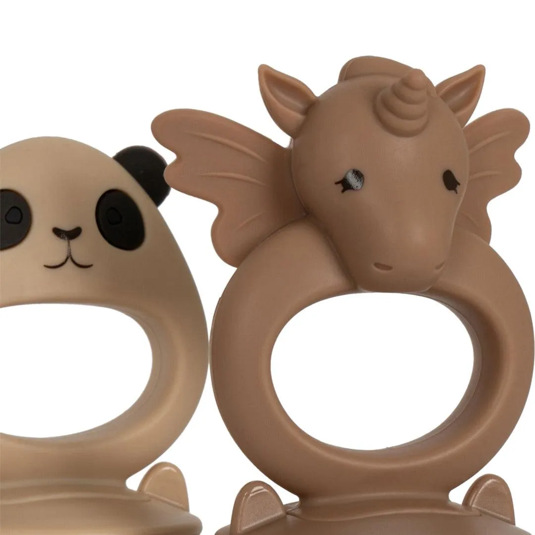Konges Slojd Fruit Feeding Pacifier - 2 Pack - Shell/Blush - Unicorn And Panda
