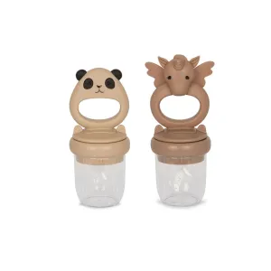 Konges Slojd Fruit Feeding Pacifier - 2 Pack - Shell/Blush - Unicorn And Panda